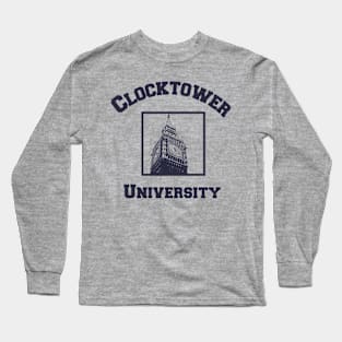 Clocktower University Shirt (Dark text, Modern style) Long Sleeve T-Shirt